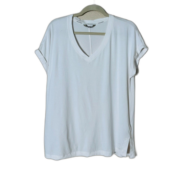 Banana Republic Ivory Roll Sleeve Tee Tunic Large Modal - Picture 1 of 10